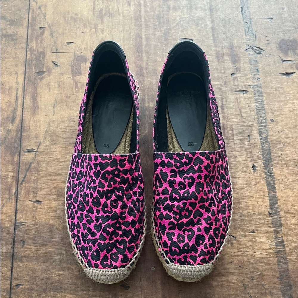 Saint Laurent Pink and Black Espadrilles